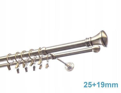 Karnisz metalowy powdójny 25/19 mm - na wymiar, różne kolory, kompletny, gotowy do montażu