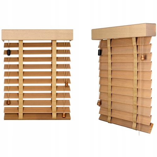 Żaluzje drewniane 50 mm - na wymiar, różne kolory