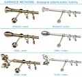 Karnisz metalowy pojedynczy 19 mm - na wymiar, różne kolory, kompletny, gotowy do montażu