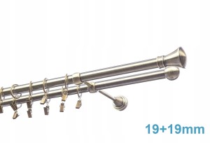 Karnisz metalowy powdójny 19/19 mm - na wymiar, różne kolory, kompletny, gotowy do montażu