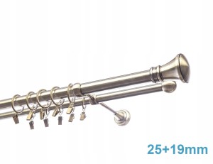 Karnisz metalowy powdójny 25/19 mm - na wymiar, różne kolory, kompletny, gotowy do montażu