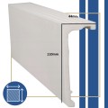 Maskownica karnisza 15 cm biała – listwa maskująca z polistyrenu pod LED | 100 / 150 / 200 / 250 cm